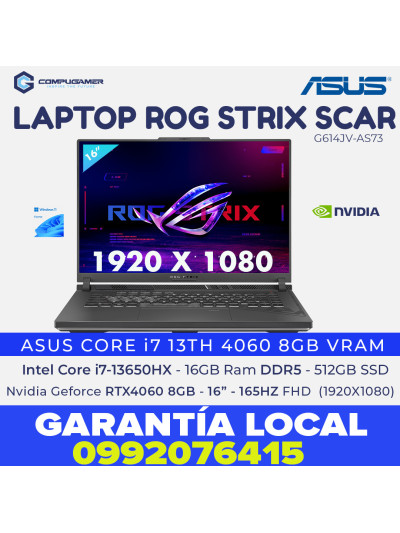 LAPTOP Asus  ROG STRIX SCAR   i7-13650HX - 16gb RAM...
