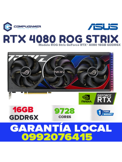 Tarjeta de Video ASUS NVIDIA ROG Strix GeForce RTX 4080 OC, 16GB 256-bit