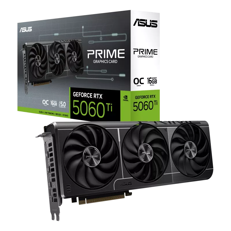 Tarjeta de Video ASUS Prime GeForce RTX 5060 Ti OC | 16GB GDDR7 - PCIe 5.0